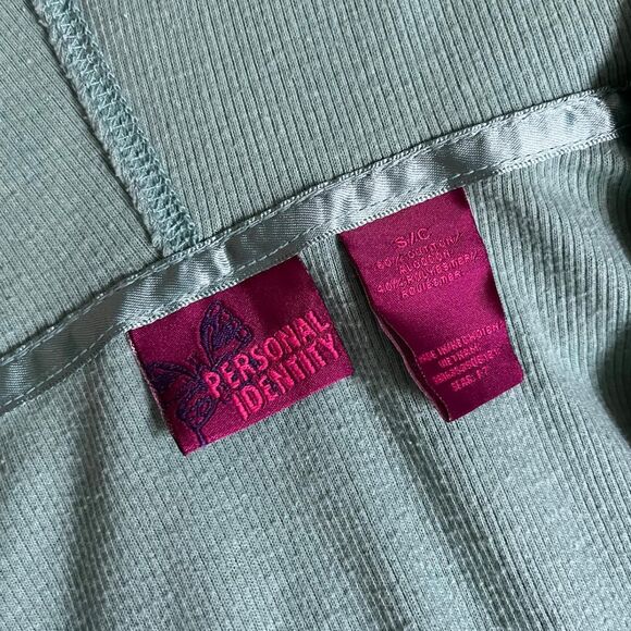 Vintage Y2K Turquoise Henley Hoodie with Pocket from Personal Identity (size S) - Picture 6 of 6